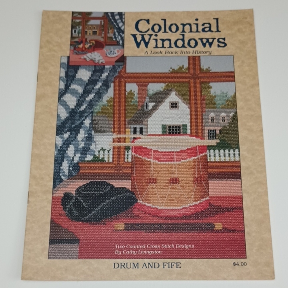 VTG Colonial Windows Cathy Livingston Just Cross Stitch Pattern ©1989